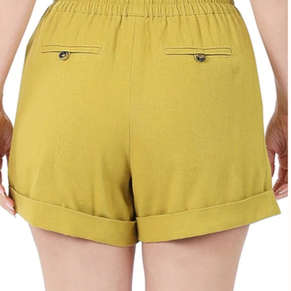 Linen Drawstring Waist with Side Pockets Ash Mocha - Picture 3 of 4